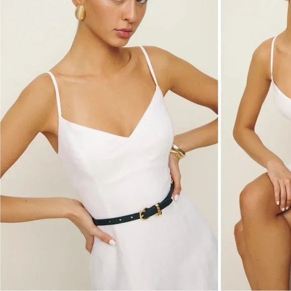 New Reformation Holt Linen Dress in White - Picture 14 of 14